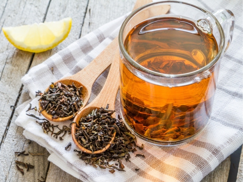 Black Tea in a Glass Cup