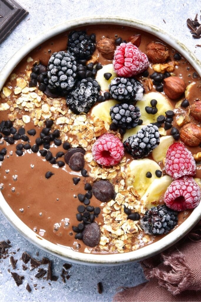25 Easy Breakfast Ideas Without Eggs featuring Homemade Chocolate Oatmeal with Berries
