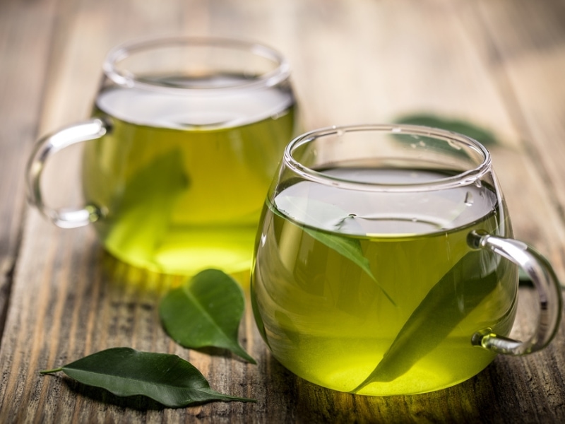 Fresh Green Tea Leaves