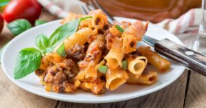 Homemade Baked Ziti with Ground Beef and Cheese