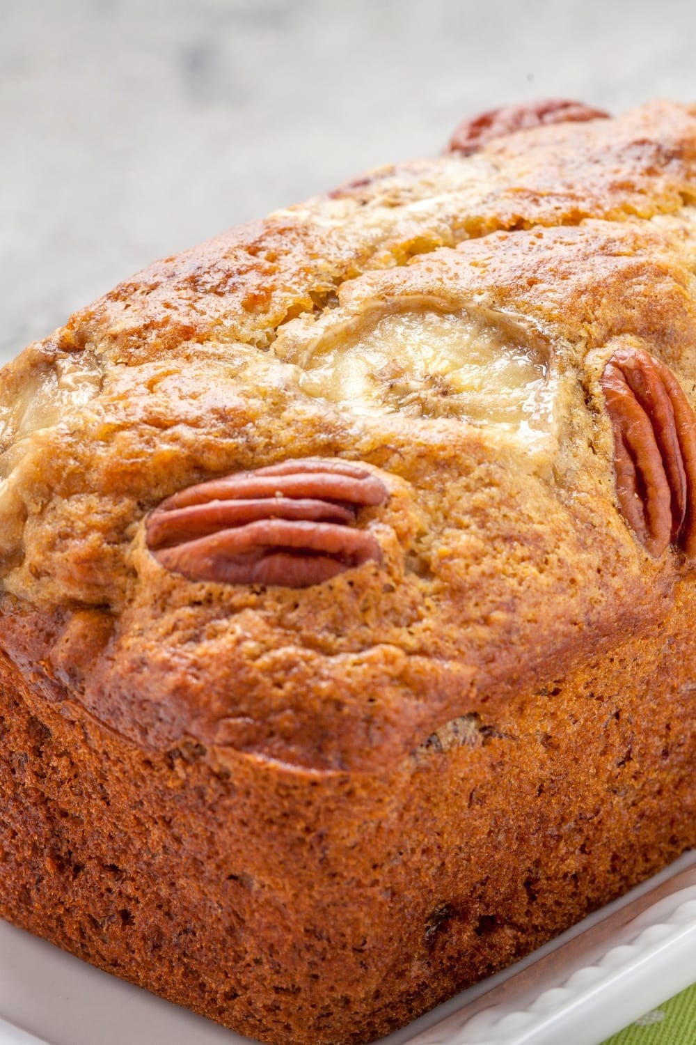 Homemade Banana Bread with Pecans on top