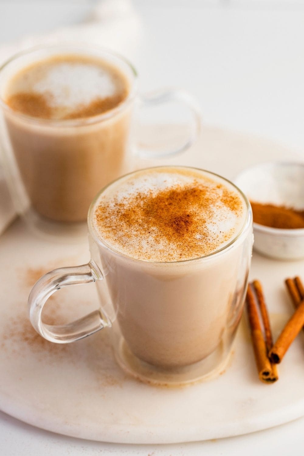 Homemade Chai Tea Latte with Cinnamon