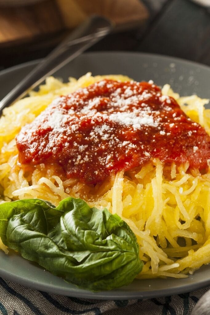 Homemade Spaghetti Squash Pasta with Marinara Sauce