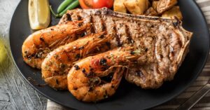 Homemade Surf and Turf with Shrimp and Steak