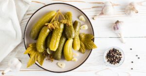 Ready to Eat Pickled Cucumbers on a Plate