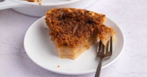 Sliced Homemade Mock Apple Pie in a White Plate