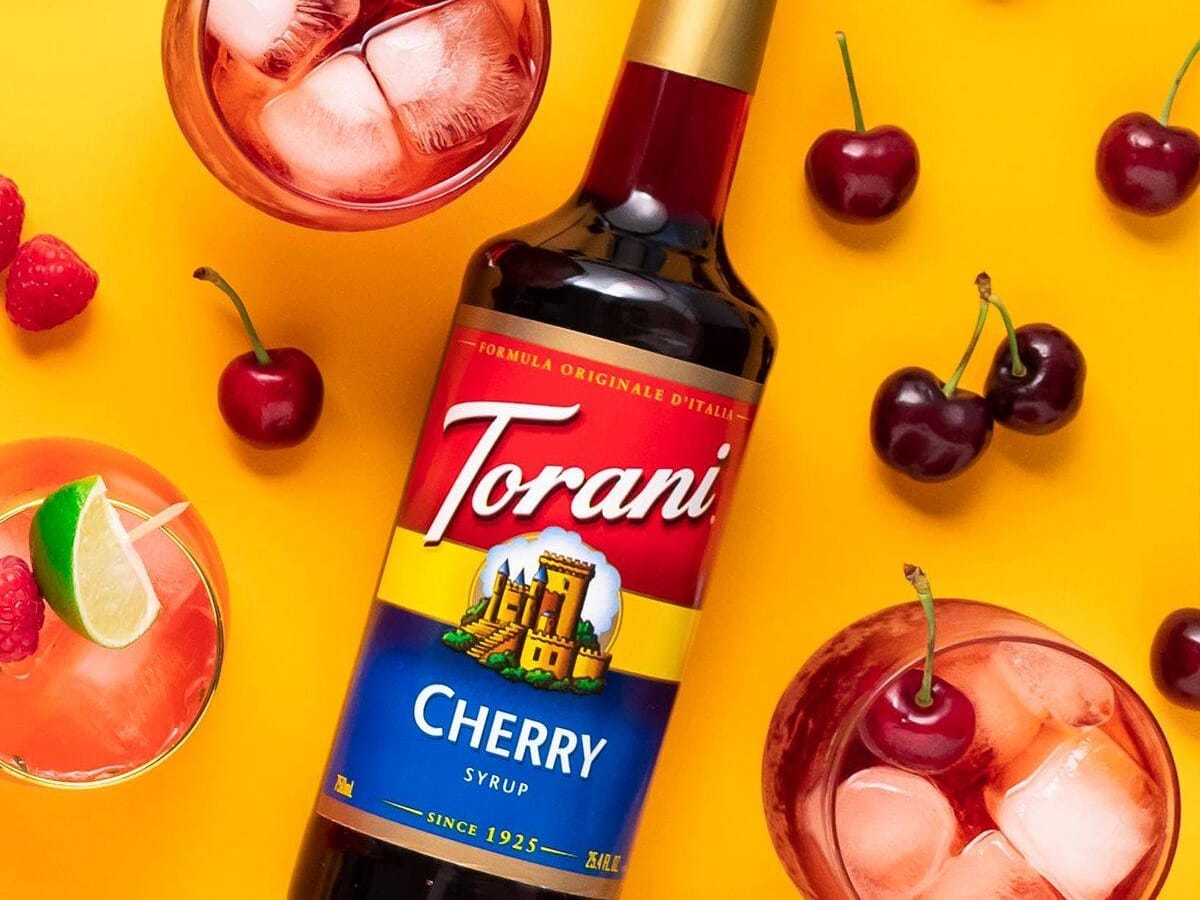 Bottle of Torani Cherry Syrup