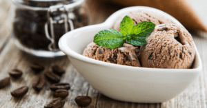 Coffee Ice Cream with Coffee Beans