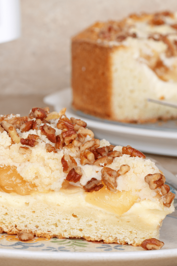 Slice of Cream Cheese Coffee Cake with Nuts